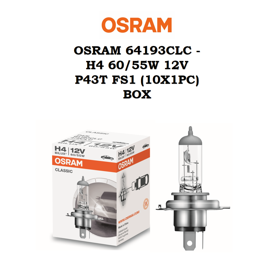 OSRAM 64193CLC - H4 60/55W 12V P43T FS1